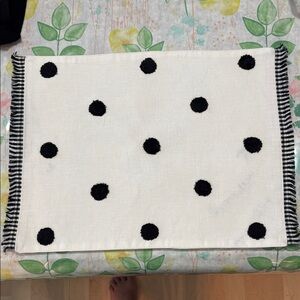 MacKenzie-Childs White Placemat with Black Stripes